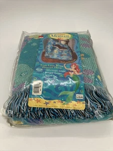 Vintage Beacon Disney The Little Mermaid Woven Ariel Tapestry Throw 50”x 60” - Picture 1 of 8