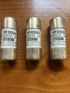 ๐บ๐ธ(3)GOULD 22x58mm 80A 690V 80kA 500V 120kA gl-gG Fuse. TESTED - Picture 1 of 4