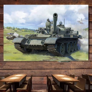 Soviet T-55AD medium tank Wall Banner Military Art Poster Wall Decor Flag Mural - Picture 1 of 6
