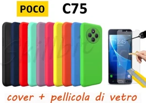 COVER CASE CUSTODIA PROTEZIONE SILICONE GEL XIAOMI PER POCO C75 POCOC75 + VETRO - Photo 1/8