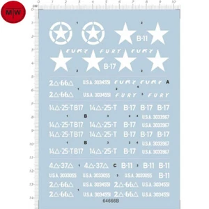 1/35 Scale US Army B-B M4 Sherman Water Decal for Tank Model 64666B - Picture 1 of 2