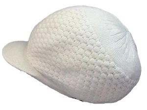White Rasta Hat Jamaica Dreadlocks Tam Crown Hair Natty Knitted Cap Locks M/L - Picture 1 of 3