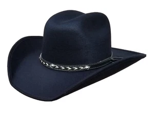Western Child Cowboy Hat size 6 3/4 for Kids teenager w/short brim black color - Picture 1 of 4