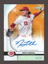 2020 Bowman Sterling Nick Lodolo Orange Refractor Auto /75 #BSPA-NL