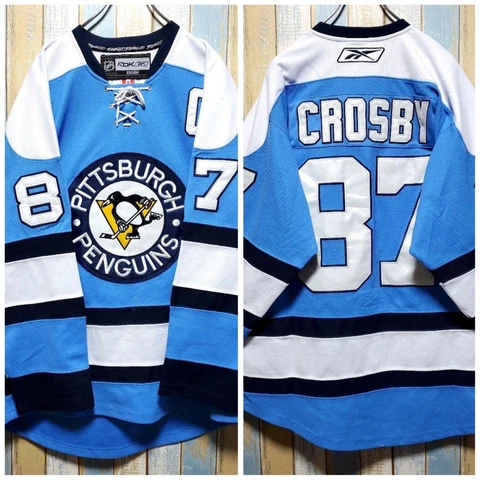 Pittsburgh Penguins #87 Sidney Crosby  Light Blue Hockey Jersey NHL Size 50 Cover