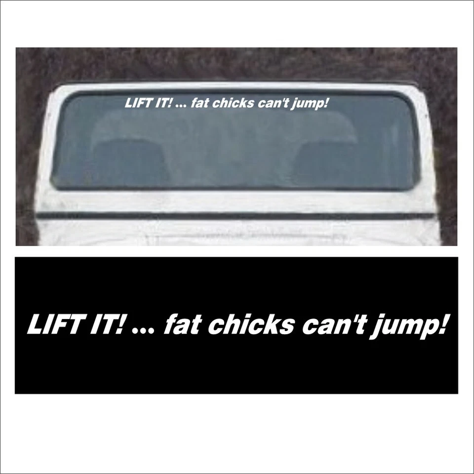 LIFT IT fat chicks can't jump DECALQUE para kit de elevação de caminhão off road 4x4 BRANCO - Imagem 1 de 2