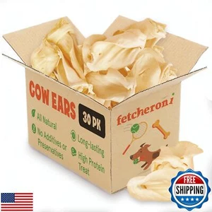 Cows Ears for Dogs, Thick and Large Dog Ears, Single Ingredient and No Odor C - Picture 1 of 5