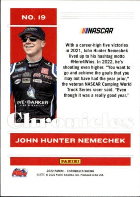 chronicles John Hunter-Nemechek blue /199 - Image 1 of 2