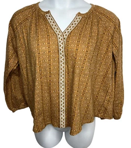 DR2 by Daniel Rainn Womens XL XLARGE Peasant Long Sleeve Cotton Knit Blouse - Picture 1 of 24