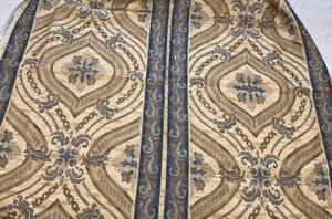 2.75 Yards Stroheim Romann Linen Fabric Vincenza Screen Print 2001  Blue - Picture 1 of 7
