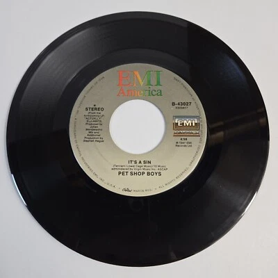 Pet Shop Boys "It's A Sin" 45 Vg+ Tested Jukebox Foto 1 de 4