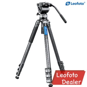 Leofoto Video Tripod Kit LVM-324C+BV-15 Carbon Fiber with 75mm Video Bowl - Picture 1 of 8