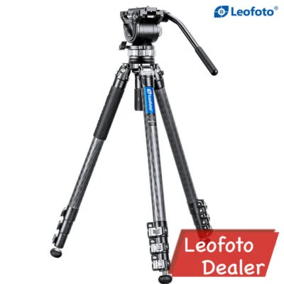 Leofoto Video Tripod Kit LVM-324C+BV-15 Carbon Fiber with 75mm Video Bowl - Image 1 of 4