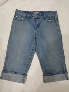 Pantalones de mezclilla capri Levi's 515 para mujer/junior talla 12 lavado claro con puños 5 bolsillos - Imagen 1 de 5