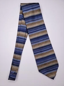 Puritan Mens Formal Necktie 58"Lx3.7"W Navy/Brown Neck Tie - Picture 1 of 4