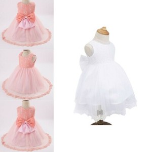 Flower Girl Lace Tutu Dress Toddler Baby Birthday Wedding Princess Pageant Party