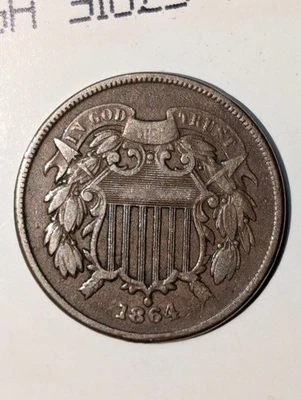1864 2 CENT COIN ,LG MOTTO,  RARE ERROR, FIRST YEAR OF ISSUE! - Image 1 of 4