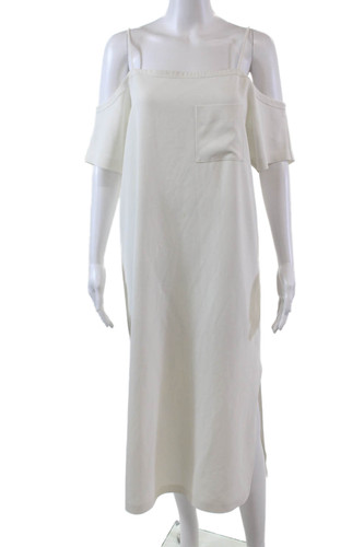 Abito pullover donna T Alexander Wang manica corta metà polpaccio bianco taglia 2