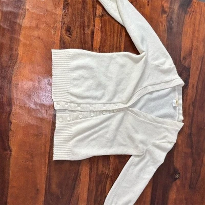 Cárdigan suéter de cachemir marfil para mujer J.Crew cuello en V talla S 2007 Foto 1 de 4