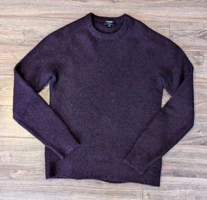 Todd Snyder Wool Alpaca Blend Sweater Mens Burgundy Wine Hairy Crew Neck - S - Picture 1 of 8