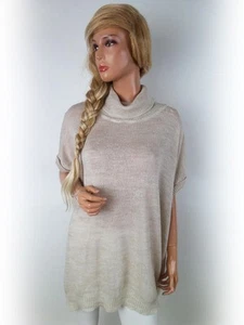 Peacocks Size one size Beige Knit Tunic Blouse Acrylic Sleeveless - Picture 1 of 5