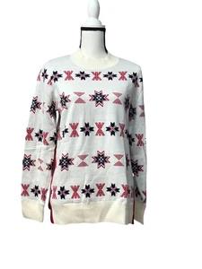 Charter Club Mock-Neck Snowflake Sweater, Ivory Combo, M - Picture 1 of 11