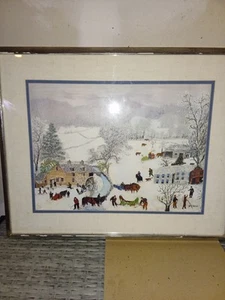 Vintage Kunstdruck Oma Moses 1951 A Frosty Day Art In America - Bild 1 von 3