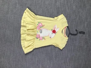 Tommy Bahama Dress Girls XS 3-4 Years Yellow Bunny Floral Easter Spring Play - Picture 1 of 8