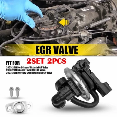 2X Válvula EGR para Ford Crown Victoria Lincoln Town Mercury Grand Marquis 2003-11 Foto 1 de 4