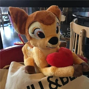 New Disney Bambi deer with red heart Soft Plush Stuffed Toy Gift 34cm - Picture 1 of 4