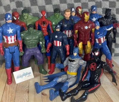 Huge Marvel Action Figure Lot (16) Hulk, Captain America, Spider-Man ~ 10-12” - Image 1 of 4