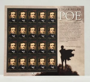 US 42¢ EDGAR ALLEN POE MINT SHEET/20 NH - Picture 1 of 2