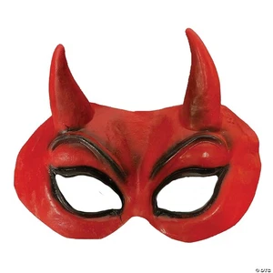 RED DEVIL LATEX HALF MASK - Picture 1 of 4