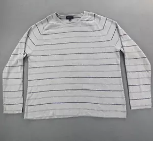 Banana Republic Sweater Men's Gray Striped Long Sleeve Lightweight Size XL - Picture 1 of 15