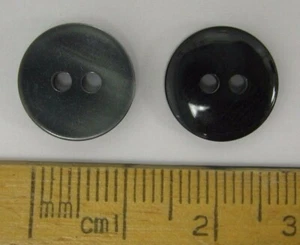 10 x 13mm Grey Silk Pearl Pearlised plastic Buttons 2 holes Made in England SALE - Picture 1 of 3