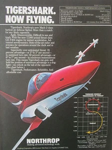 9/1982 PUB NORTHROP F-20 TIGERSHARK TACTICAL AIR DEFENSE FIGHTER ORIGINAL ANZEIGE - Bild 1 von 1