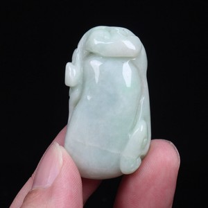 Cert'd Untreated green Natural A Jade jadeite Fine RUYI Pendant  0015-2