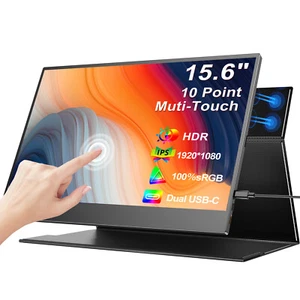 Écran Tactile Portable 15,6 Pouces 1920x1080 USB C Moniteur Dual Type-C - Photo 1/7