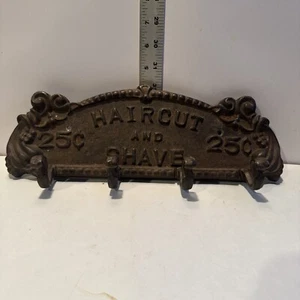 Cast Iron Haircut and shave towel rack - Picture 1 of 5