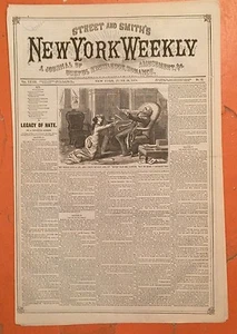 1878 Street & Smith's New York Weekly 24. Juni - Vermächtnis des Hasses; schön, aber arm - Bild 1 von 1