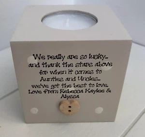 Auntie & Uncle PERSONALISED GIFT Aunty Great Aunt & Uncle Any Name Candle Gift.. - Picture 1 of 3