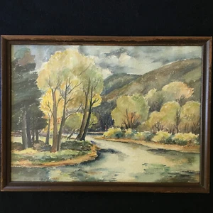 Art Framed Watercolor Painting " Fisherman's Paradise" 1951 - Picture 1 of 11