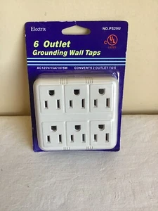 Brand New Electrix Uninex 6 Outlet Grounding Wall Taps No.PS29U Indoor Use Only - Picture 1 of 2