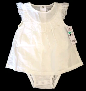 Vestido de encaje de algodón blanco Child of Mine by Carters talla única 12 meses. NUEVO - Imagen 1 de 5
