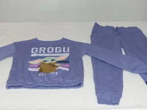 Jumping Beans KIDS SIZE 6 W22 L19 Grogu Sweatshirt Jogger Set Purple Baby Yoda - Picture 1 of 2