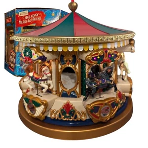 Vtg Mr. Christmas Merry Go Round Musical Animated Carousel 21 Carols in Box  - Picture 1 of 24