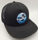 Vans Off The Wall Black Mesh Snapback Foam Trucker Hat Cap Palm Tree Patch Logo