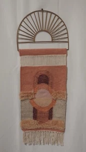 NEW West Elm Tapestry hanging woven wall art. pink gold multi - Picture 1 of 7