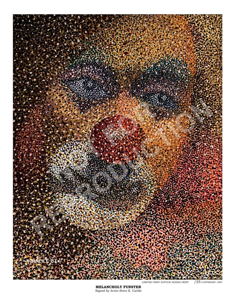 Steve E. Carlile limited edition print (Melancholy Funster) 11" X 14" unframed Foto 1 de 1