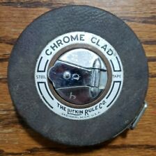 Vintage Lufkin Chrome Clad~Anchor 50' Steel Tape Measure Saginaw, Michigan, USA
